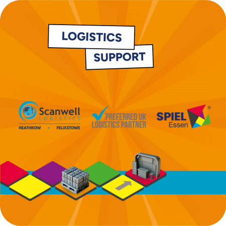 colorful squares and logistics symbols